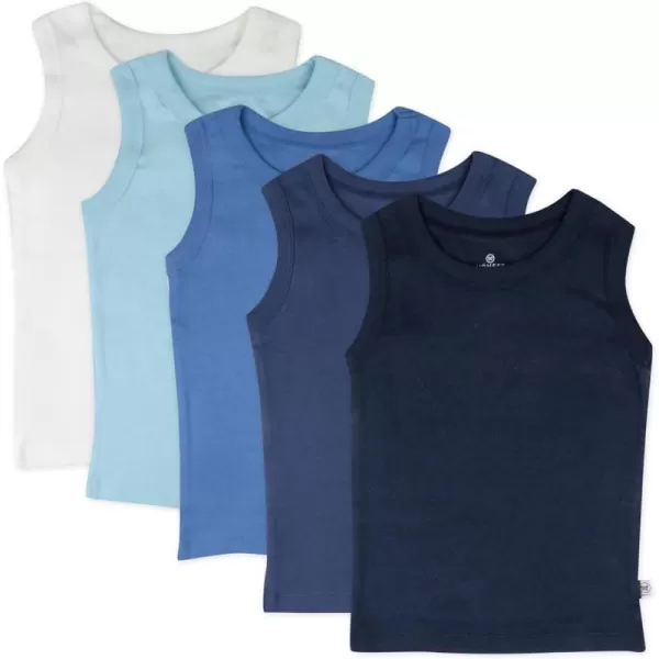 HonestBaby Muscle Tee Sleeveless TShirt Multipack Organic Cotton for Infant Baby  Toddler Unisex Boys  Girls5pack Sea Ombre