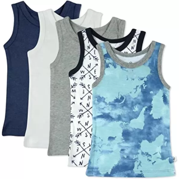 HonestBaby Muscle Tee Sleeveless TShirt Multipack Organic Cotton for Infant Baby  Toddler Unisex Boys  Girls5pack Watercolor World