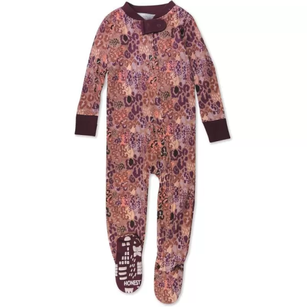 HonestBaby NonSlip Footed Pajamas OnePiece Sleeper Jumpsuit ZipFront Pjs 100 Organic Cotton for Baby GirlsDreamy Jaguar