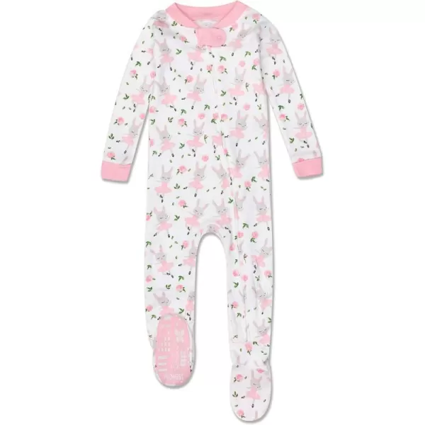 HonestBaby NonSlip Footed Pajamas OnePiece Sleeper Jumpsuit ZipFront Pjs 100 Organic Cotton for Baby GirlsTutu Cute