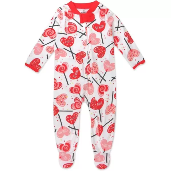 HonestBaby Sleep and Play Footed Pajamas OnePiece Sleeper Jumpsuit ZipFront Pjs 100 Organic Cotton for Baby Girls1 Lolly Love