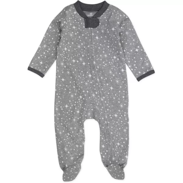 HonestBaby Sleep and Play Footed Pajamas OnePiece Sleeper Jumpsuit Zipfront PJs Organic Cotton for Baby Boys Unisex1 Twinkle Star