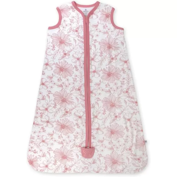 HonestBaby Wearable Blankets Sleeping Bags Swaddle Transition 100 Organic Cotton for Infant Baby Boys Girls UnisexSketchy Floral Pink
