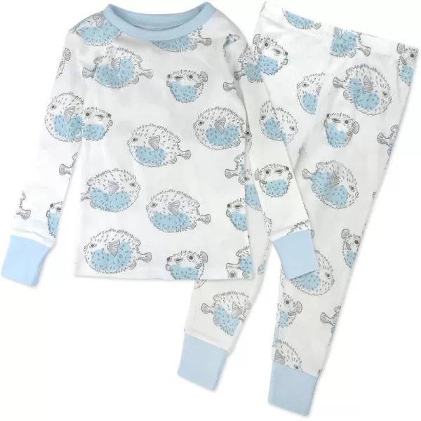 HonestBaby boys Multipack 2piece Pajamas Sleepwear Pjs 100 Organic Cotton for Infant Baby and Toddler Boys UnisexBlow Fish