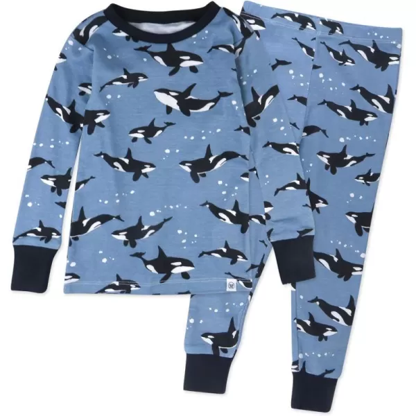 HonestBaby boys Multipack 2piece Pajamas Sleepwear Pjs 100 Organic Cotton for Infant Baby and Toddler Boys UnisexDolphins