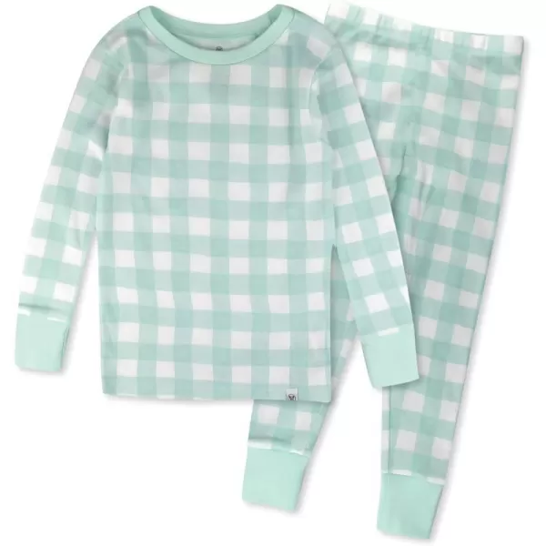 HonestBaby boys Multipack 2piece Pajamas Sleepwear Pjs 100 Organic Cotton for Infant Baby and Toddler Boys UnisexGreen Check