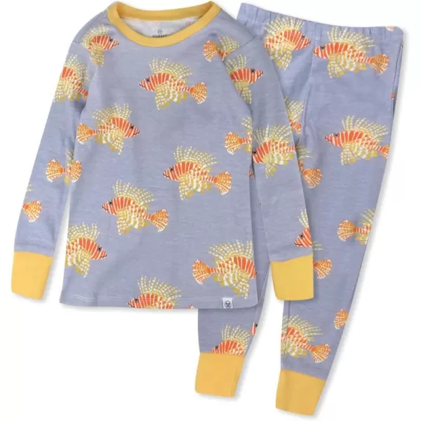 HonestBaby boys Multipack 2piece Pajamas Sleepwear Pjs 100 Organic Cotton for Infant Baby and Toddler Boys UnisexLionfish