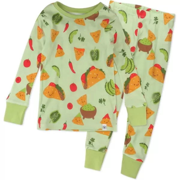 HonestBaby boys Multipack 2piece Pajamas Sleepwear Pjs 100 Organic Cotton for Infant Baby and Toddler Boys UnisexTaco Time