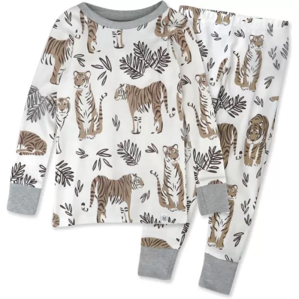 HonestBaby boys Multipack 2piece Pajamas Sleepwear Pjs 100 Organic Cotton for Infant Baby and Toddler Boys UnisexTiger Cub