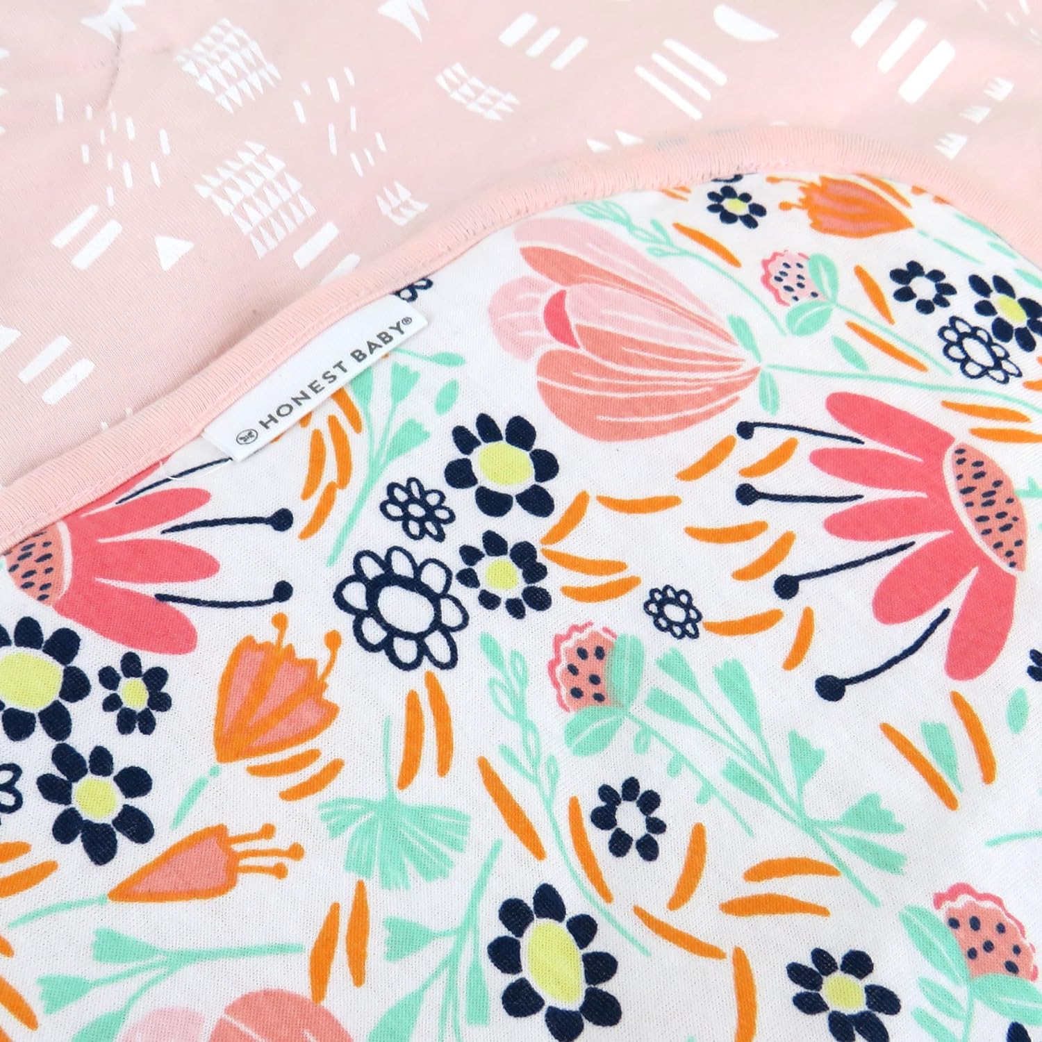 HonestBaby Quilted Baby Blankets Reversible Organic Cotton for Infant Boys Girls Unisex Watercolor WorldCompass One Size1pack Flower Power Reversible Blanket One Size