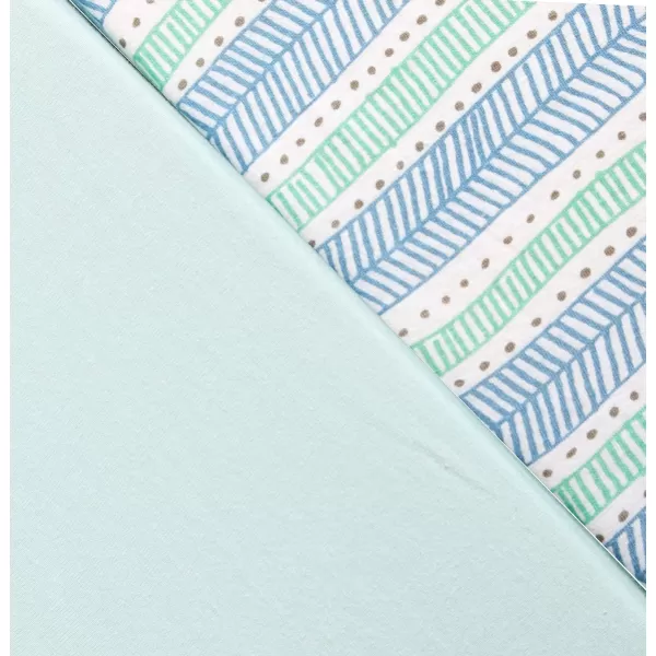HonestBaby 2Piece Organic Cotton Printed amp Terry Changing Pad Cover Set Watercolor World One Size D2BDROne Size Dots amp DashesLight Blue