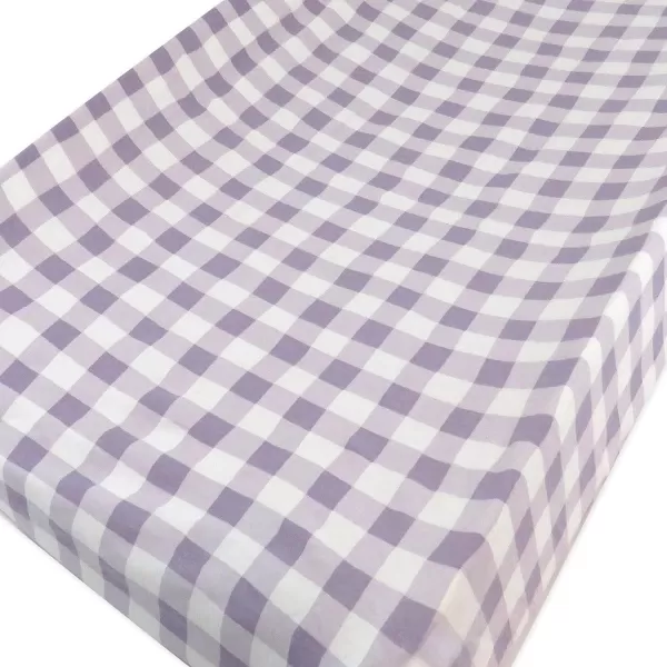 HonestBaby 2Piece Organic Cotton Printed amp Terry Changing Pad Cover Set Watercolor World One Size D2BDROne Size Painted Buffalo Check Purple