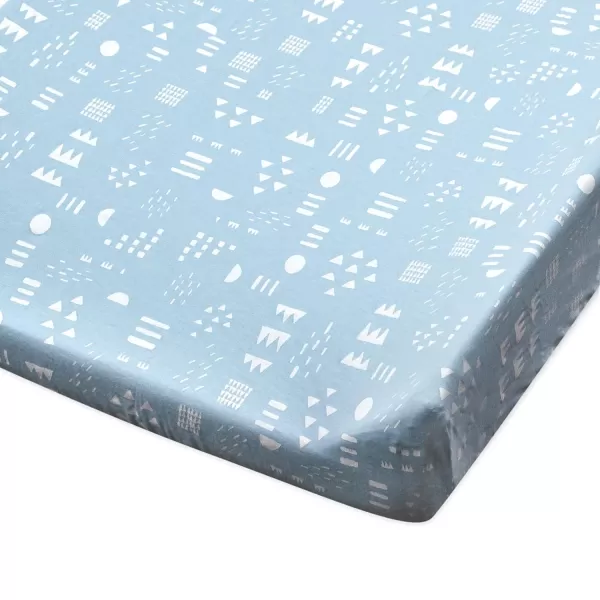HonestBaby 2Piece Organic Cotton Printed amp Terry Changing Pad Cover Set Watercolor World One Size D2BDROne Size Pattern Play Light Blue