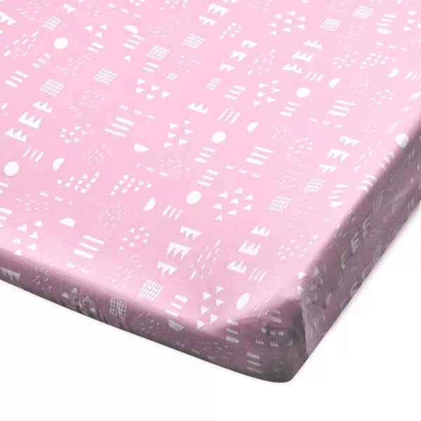 HonestBaby 2Piece Organic Cotton Printed amp Terry Changing Pad Cover Set Watercolor World One Size D2BDROne Size Pattern Play Pink