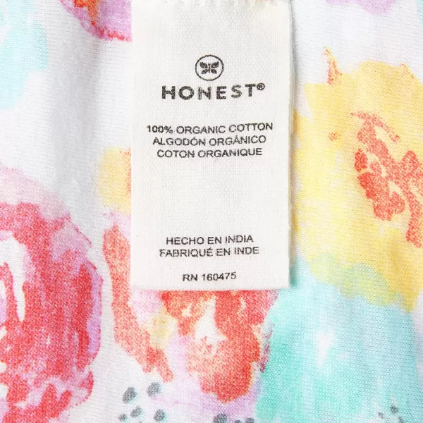 HonestBaby 2Piece Organic Cotton Printed amp Terry Changing Pad Cover Set Watercolor World One Size D2BDROne Size Rose Blossom