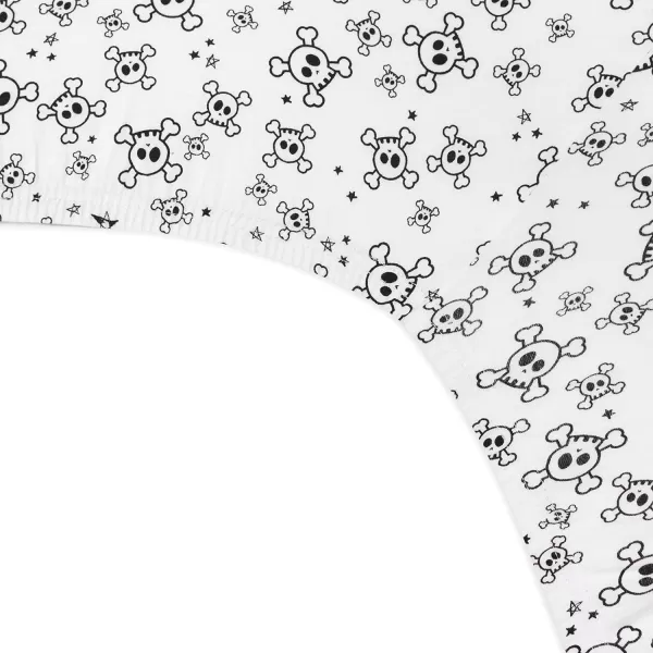 HonestBaby 2Piece Organic Cotton Printed amp Terry Changing Pad Cover Set Watercolor World One Size D2BDROne Size Tossed Skulls