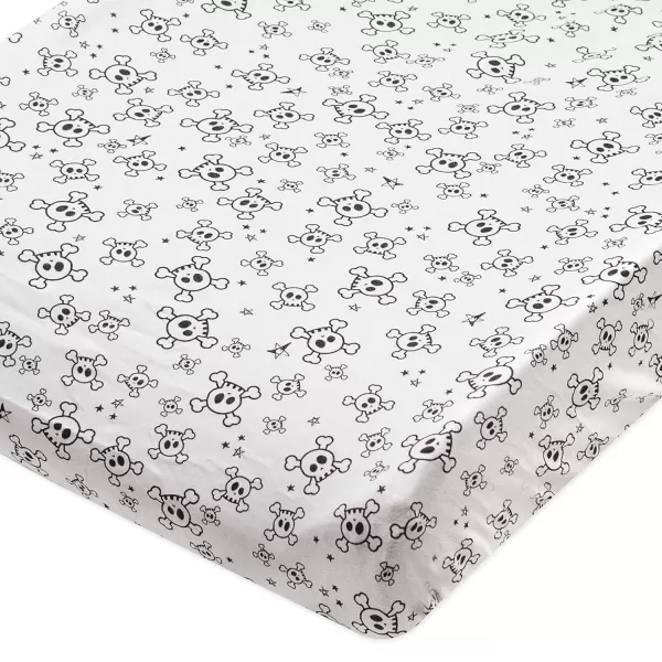 HonestBaby 2Piece Organic Cotton Printed amp Terry Changing Pad Cover Set Watercolor World One Size D2BDROne Size Tossed Skulls
