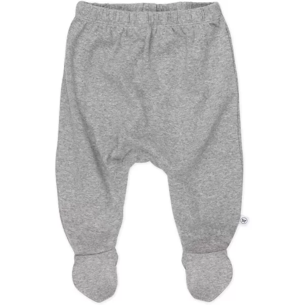 HonestBaby 3Pack Footed Pants Roomy Fit Pull on Bottoms 100 Organic Cotton for Infant Baby Boys Girls amp Unisex LegacyGreyWhiteCompass