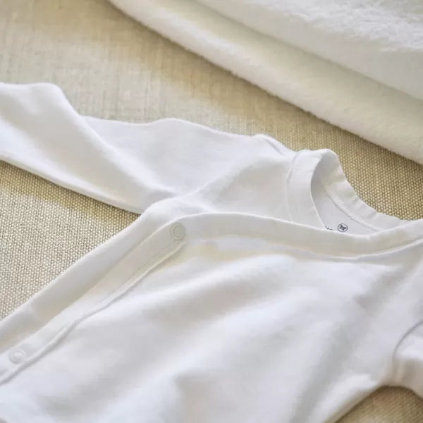HonestBaby 3Pack Long Sleeve SideSnap Kimono Tops Newborn for Infant Boys Girls Unisex Baby 100 Organic CottonBright White