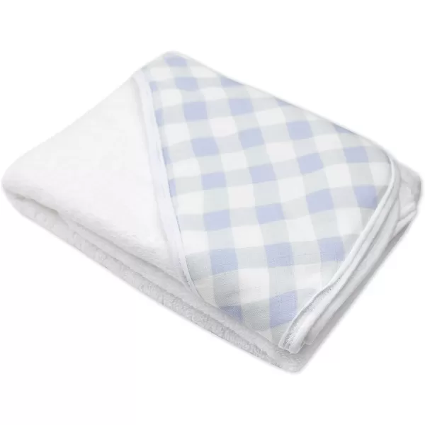 HonestBaby 3Piece Organic Cotton Hooded Towel amp Washcloth Set Rose Blossom One SizeOne Size Blue Painted Buffalo Check