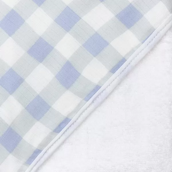 HonestBaby 3Piece Organic Cotton Hooded Towel amp Washcloth Set Rose Blossom One SizeOne Size Blue Painted Buffalo Check