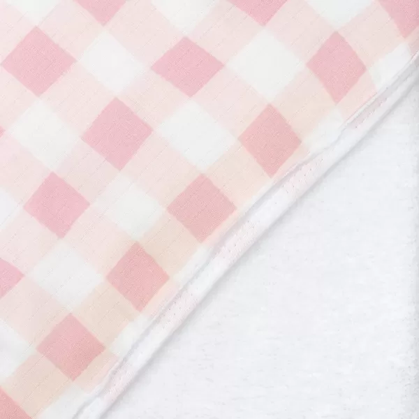 HonestBaby 3Piece Organic Cotton Hooded Towel amp Washcloth Set Rose Blossom One SizeOne Size Peach Skin Painted Buffalo Check