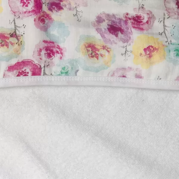 HonestBaby 3Piece Organic Cotton Hooded Towel amp Washcloth Set Rose Blossom One SizeOne Size Rose Blossom