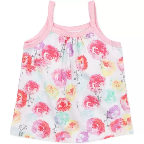 HonestBaby 5Pack Cami Tops Sleeveless TShirts 100 Organic Cotton for Infant and Toddler Baby Girls LegacyRose Blossom
