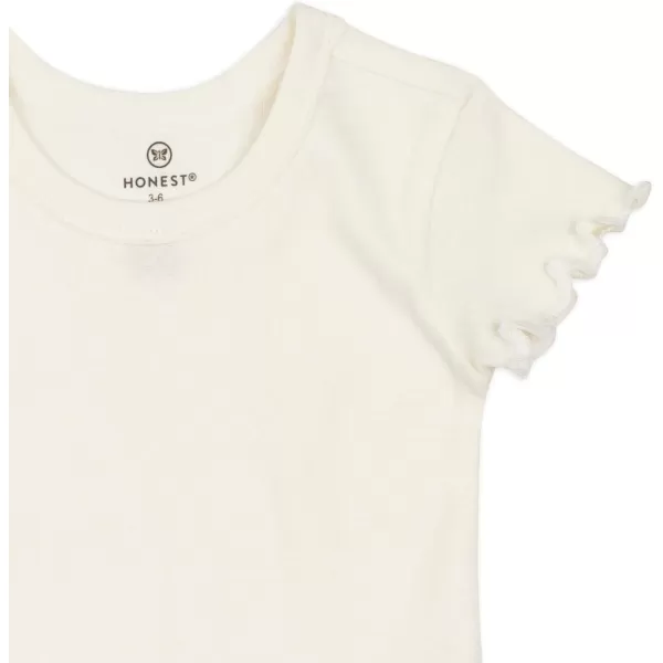 HonestBaby Baby Girls Organic Cotton Rib Short Sleeve TShirt LegacySugar Swizzle