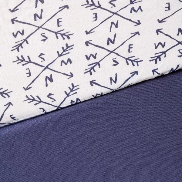 HonestBaby Boys Organic Cotton Changing Pad Cover Blue Painted Buffalo Check One Size2Piece CompassNavy One Size
