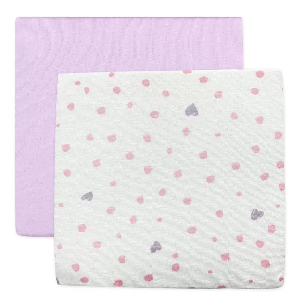 HonestBaby Boys Organic Cotton Changing Pad Cover Blue Painted Buffalo Check One Size2Piece Love Dot One Size