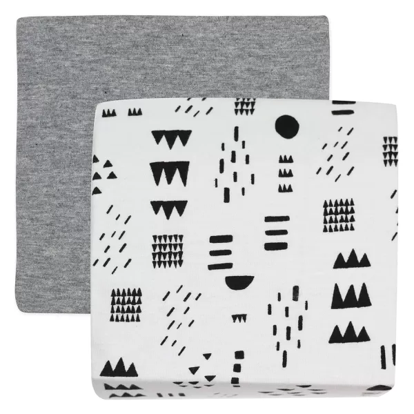 HonestBaby Boys Organic Cotton Changing Pad Cover Blue Painted Buffalo Check One Size2Piece Pattern PlayHeather Gray One Size