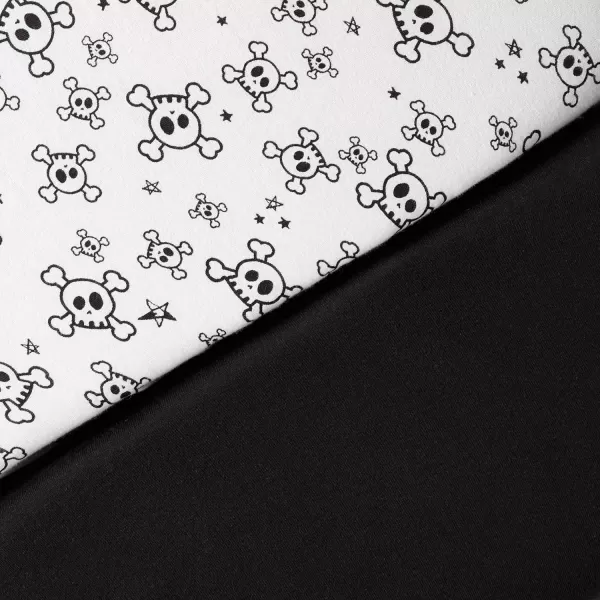 HonestBaby Boys Organic Cotton Changing Pad Cover Blue Painted Buffalo Check One Size2Piece Tossed SkullsBlack One Size