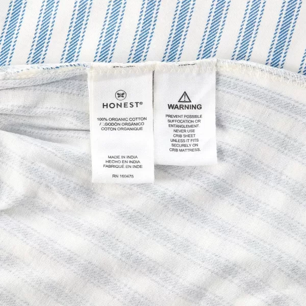 HonestBaby Boys Organic Cotton Changing Pad Cover Blue Painted Buffalo Check One SizeBlue Ticking Stripe One Size