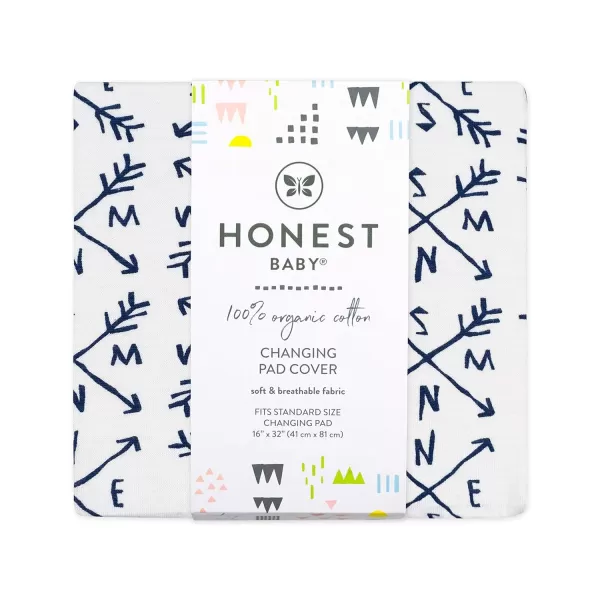 HonestBaby Boys Organic Cotton Changing Pad Cover Blue Painted Buffalo Check One SizeCompass One Size