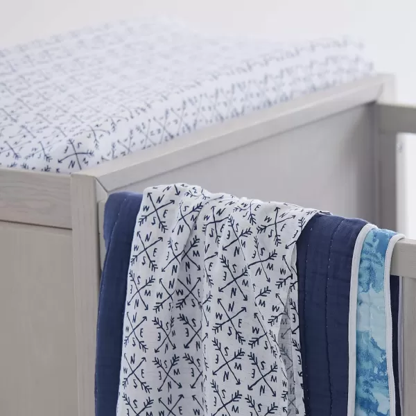 HonestBaby Boys Organic Cotton Changing Pad Cover Blue Painted Buffalo Check One SizeCompass One Size