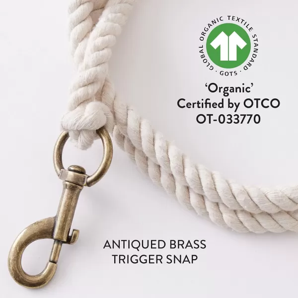 HonestBaby Collars and Leash Sets Braided and Vegan Suede for Dogs Organic Cotton for Pets BlackBlack XSmallNatural Cotton Leash with Handle One Size