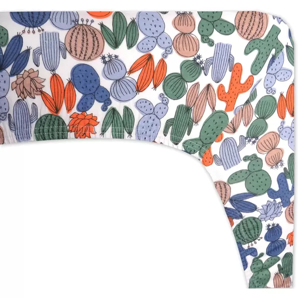 HonestBaby Fitted Crib Sheets Fits Standard Mattress Bassinet Mini Prints 100 Organic Cotton Baby Boys Girls Unisex1 Cactus