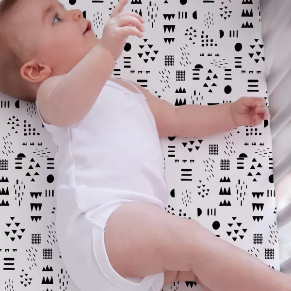 HonestBaby Fitted Crib Sheets Fits Standard Mattress Bassinet Mini Prints 100 Organic Cotton Baby Boys Girls Unisex1 Pattern Play