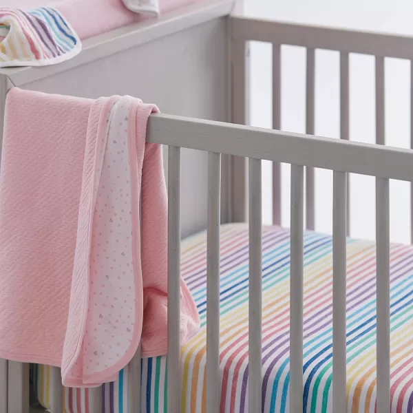HonestBaby Fitted Crib Sheets Fits Standard Mattress Bassinet Mini Prints 100 Organic Cotton Baby Boys Girls Unisex1 Rainbow Stripe