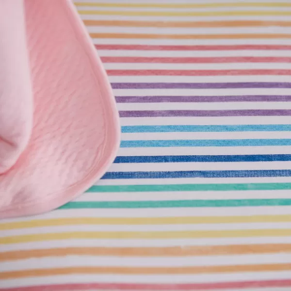 HonestBaby Fitted Crib Sheets Fits Standard Mattress Bassinet Mini Prints 100 Organic Cotton Baby Boys Girls Unisex1 Rainbow Stripe