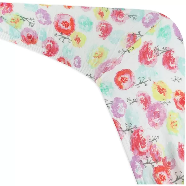 HonestBaby Fitted Crib Sheets Fits Standard Mattress Bassinet Mini Prints 100 Organic Cotton Baby Boys Girls Unisex1 Rose Blossom