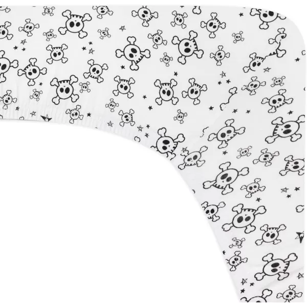 HonestBaby Fitted Crib Sheets Fits Standard Mattress Bassinet Mini Prints 100 Organic Cotton Baby Boys Girls Unisex1 Tossed Skulls
