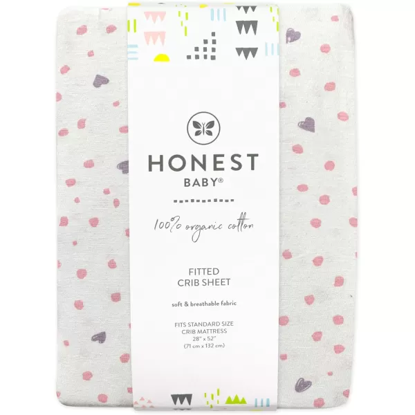 HonestBaby Fitted Crib Sheets Fits Standard Mattress Bassinet Mini Prints 100 Organic Cotton Baby Boys Girls Unisex2 Lovedot