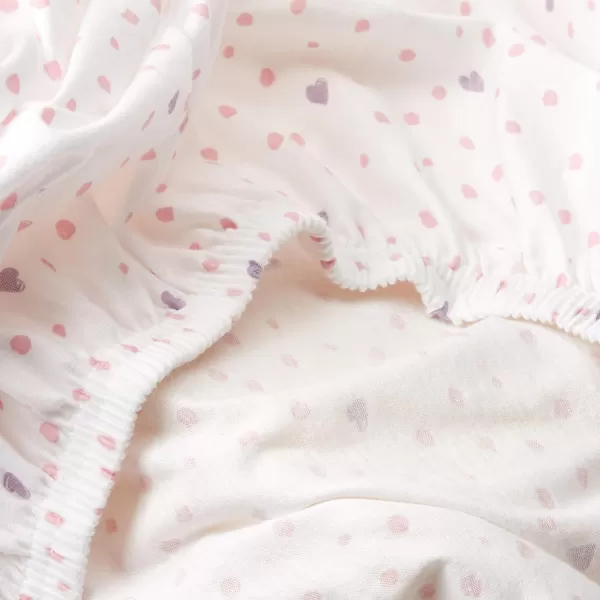 HonestBaby Fitted Crib Sheets Fits Standard Mattress Bassinet Mini Prints 100 Organic Cotton Baby Boys Girls Unisex2 Lovedot