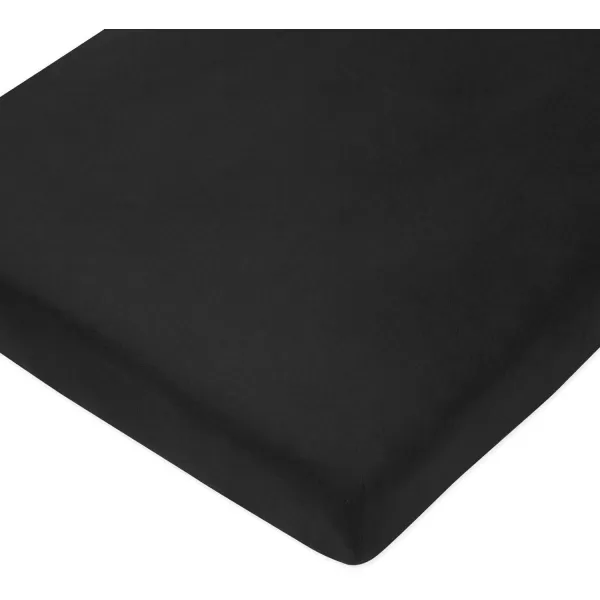 HonestBaby Fitted Crib Sheets Fits Standard Mattress Bassinet Mini Solids 100 Organic Cotton Baby Boys Girls Unisex1 Black Fitted Crib Sheet