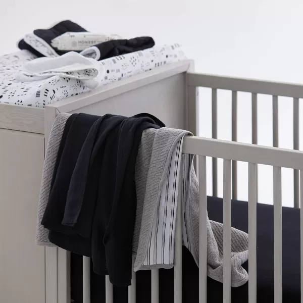 HonestBaby Fitted Crib Sheets Fits Standard Mattress Bassinet Mini Solids 100 Organic Cotton Baby Boys Girls Unisex1 Black Fitted Crib Sheet