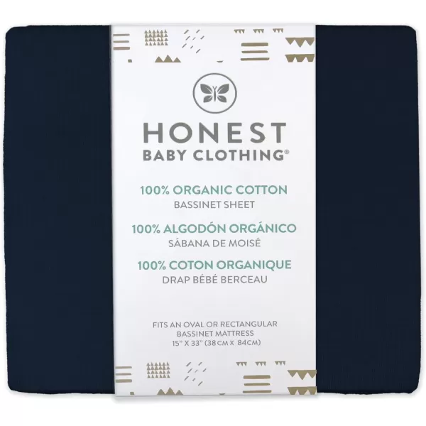 HonestBaby Fitted Crib Sheets Fits Standard Mattress Bassinet Mini Solids 100 Organic Cotton Baby Boys Girls Unisex1 Dark Navy Bassinet Sheet
