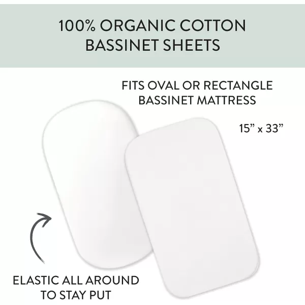 HonestBaby Fitted Crib Sheets Fits Standard Mattress Bassinet Mini Solids 100 Organic Cotton Baby Boys Girls Unisex1 Gray Heather Bassinet Sheet