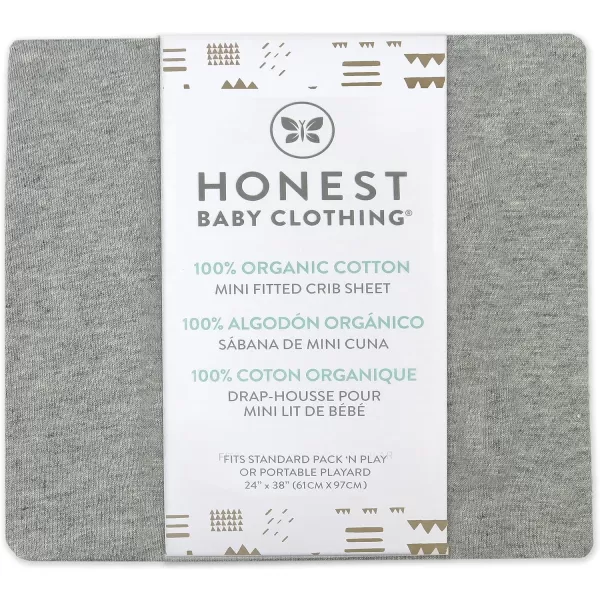 HonestBaby Fitted Crib Sheets Fits Standard Mattress Bassinet Mini Solids 100 Organic Cotton Baby Boys Girls Unisex1 Gray Heather Mini Crib Sheet